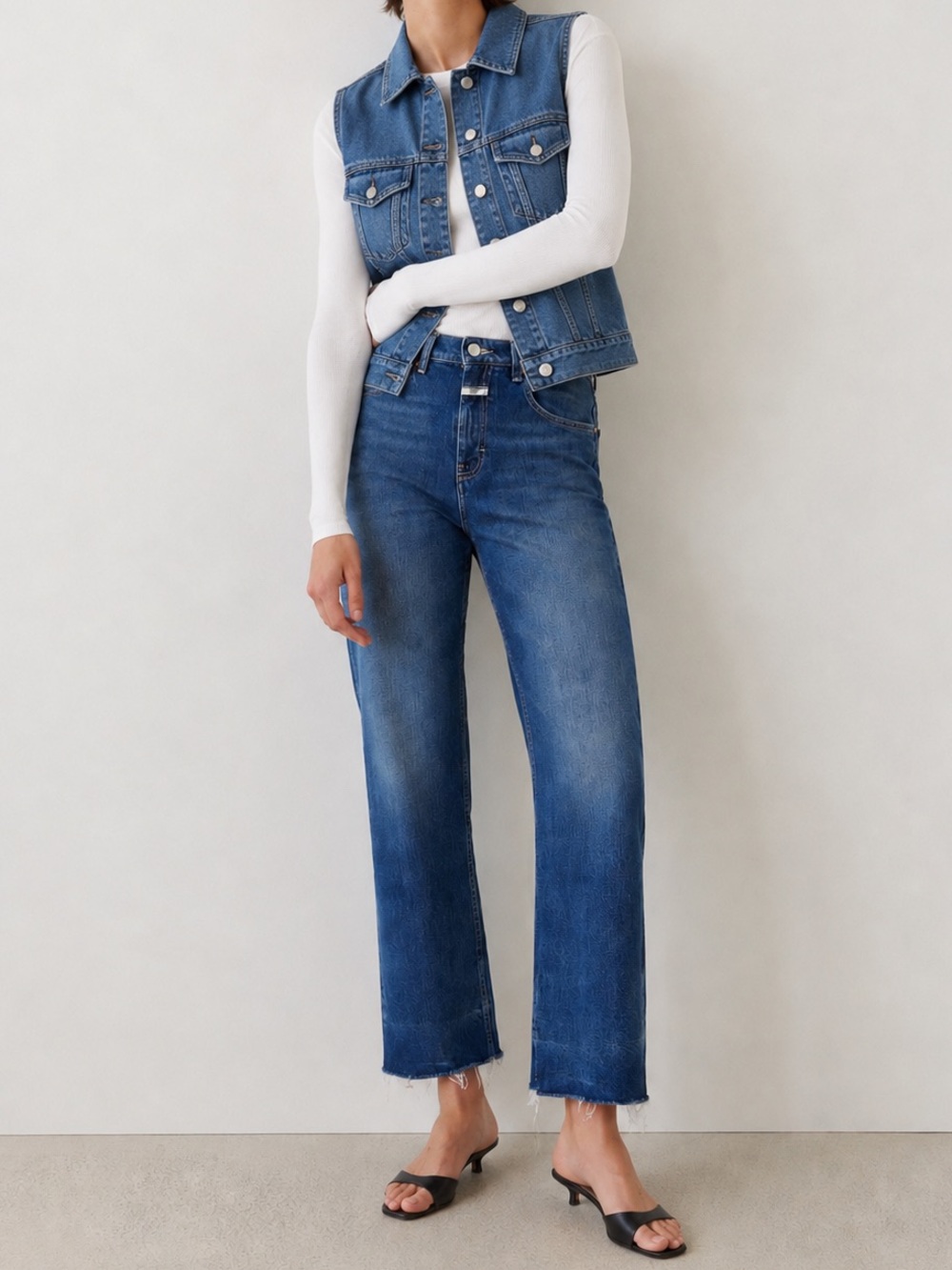 CLOSED Baylin straight crop organic cotton raw hem jeans 28